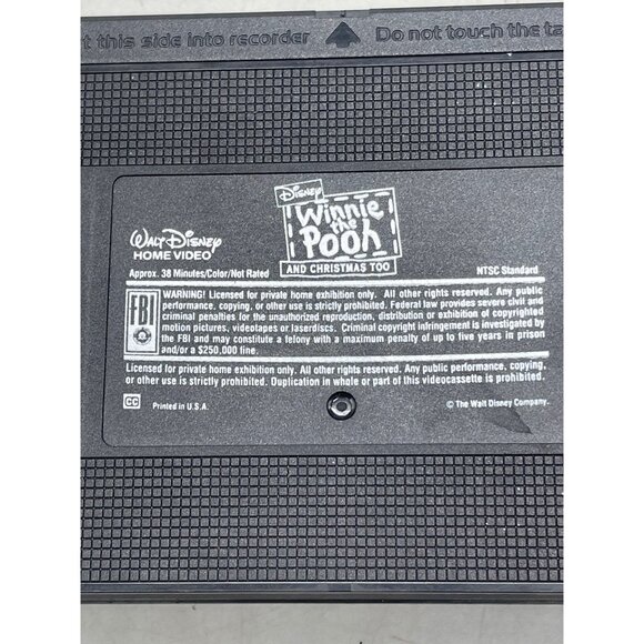 Winnie The Pooh and Christmas too VHS Walt Disney color English not rated READ - Picture 2 of 3